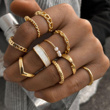 10 Stück Stil-Ringe - Kombinierbare Ringe