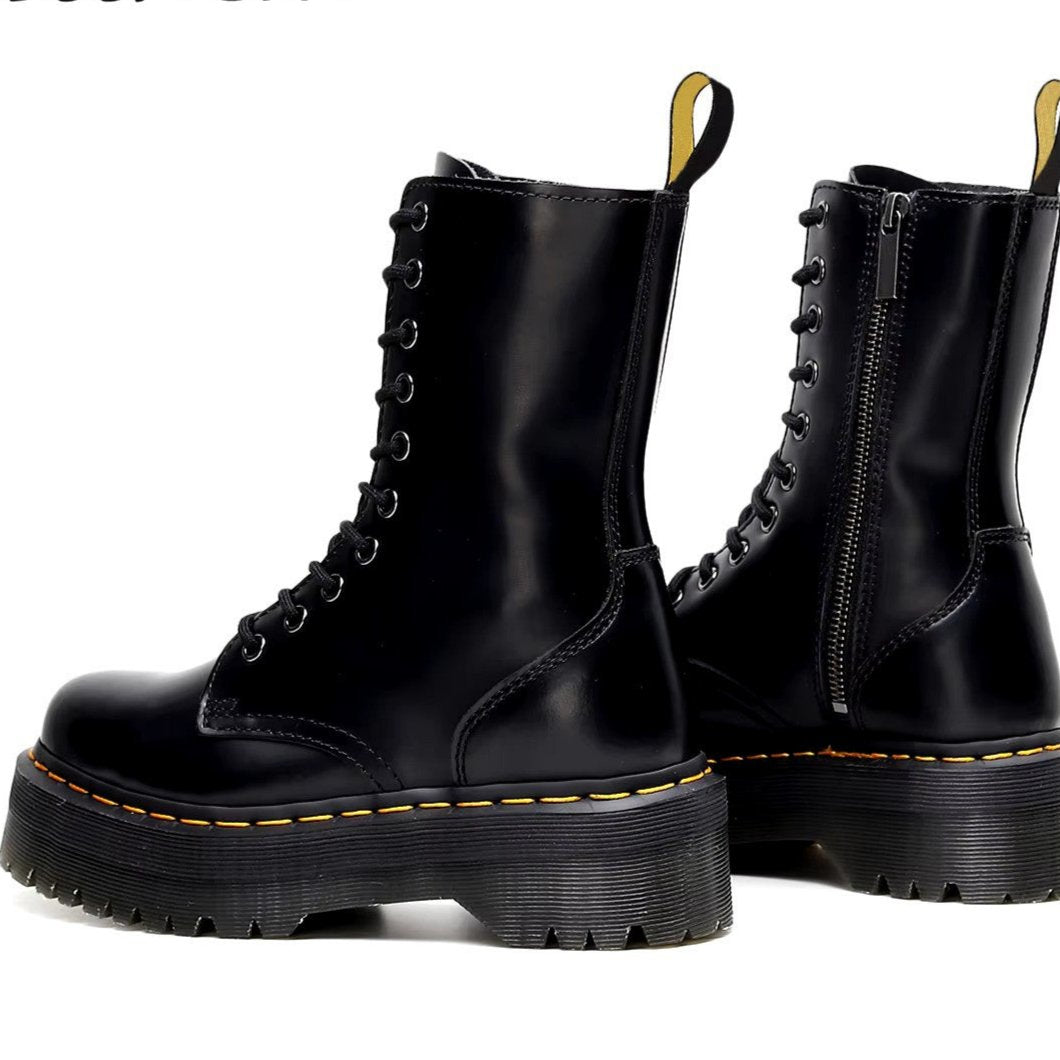 Edda - Damen Winterstiefel Dicke Sohle Reißverschluss
