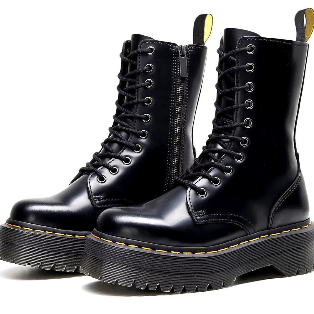 Edda - Damen Winterstiefel Dicke Sohle Reißverschluss