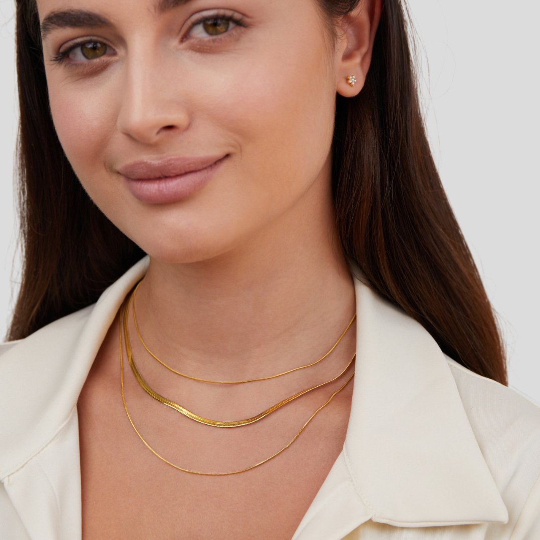 Alix – Mehrreihige Halskette in Gold