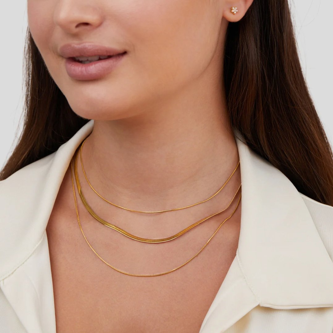 Alix – Mehrreihige Halskette in Gold