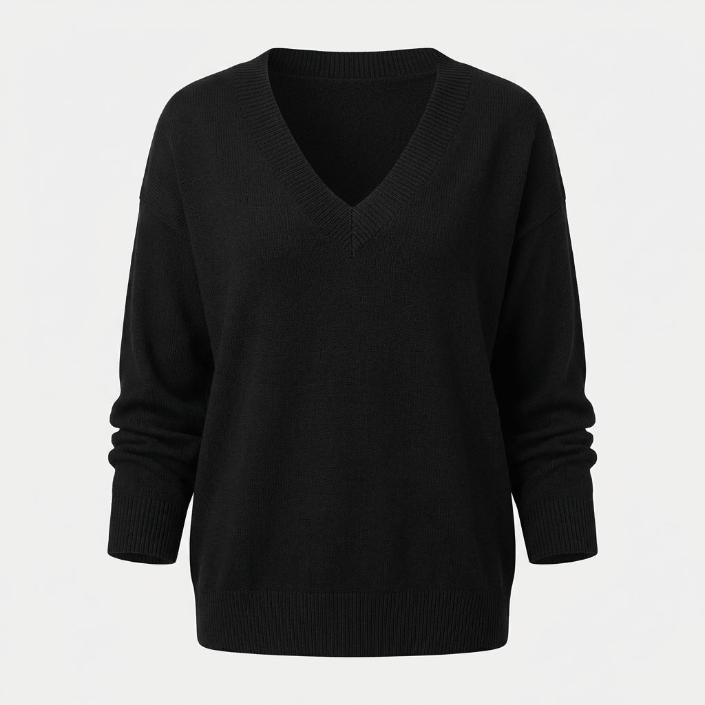 Herbst - Stilvoller und gemütlicher Pullover mit V-Ausschnitt