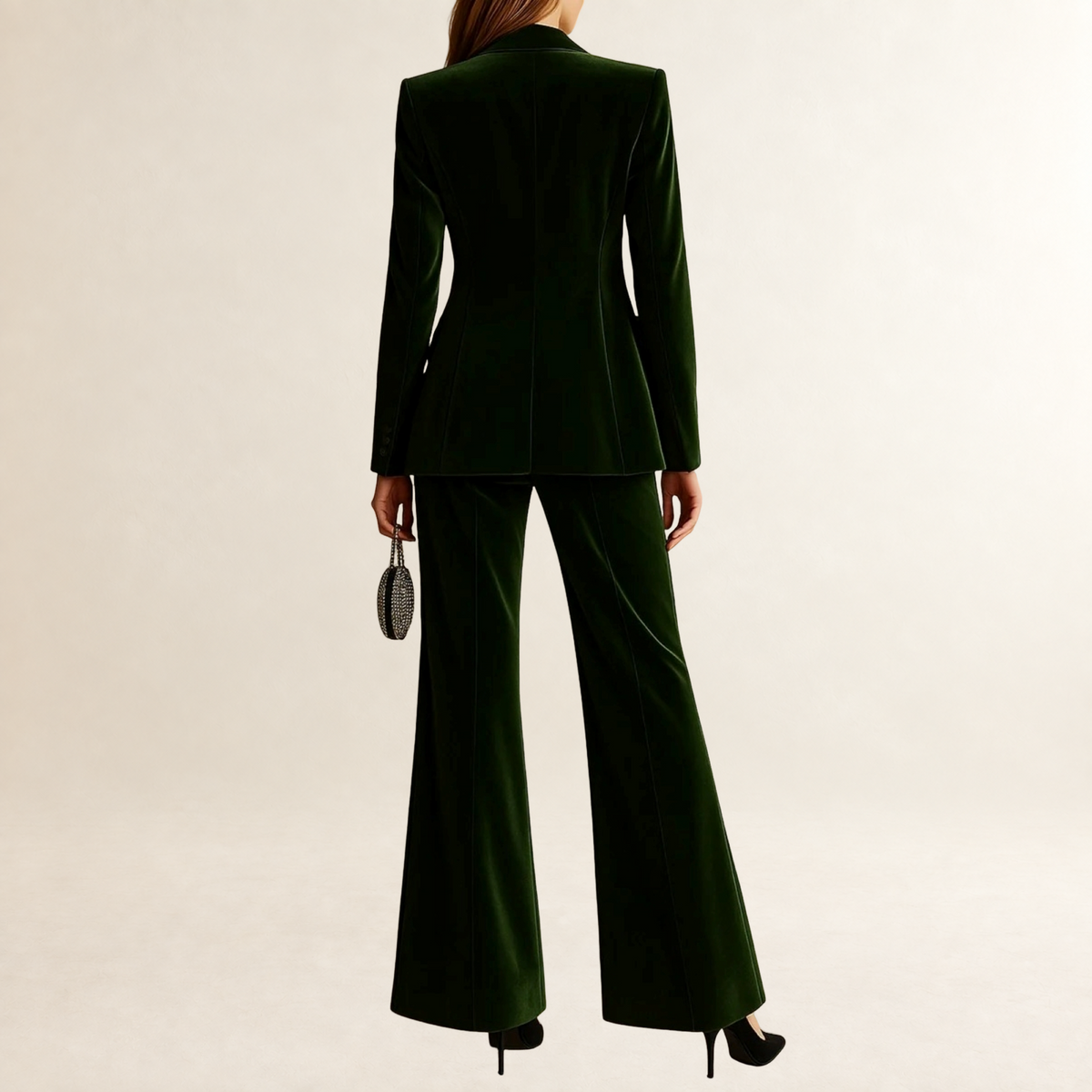 Damen Anzug Set Blazer und Schlaghosen - Lockerer Schnitt Retro Stil