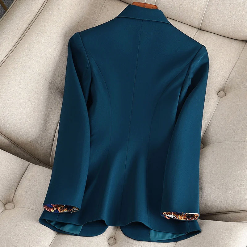 Damen Blazer mit Ein-Knopf-Verschluss und Reverskragen - Taillierte Passform
