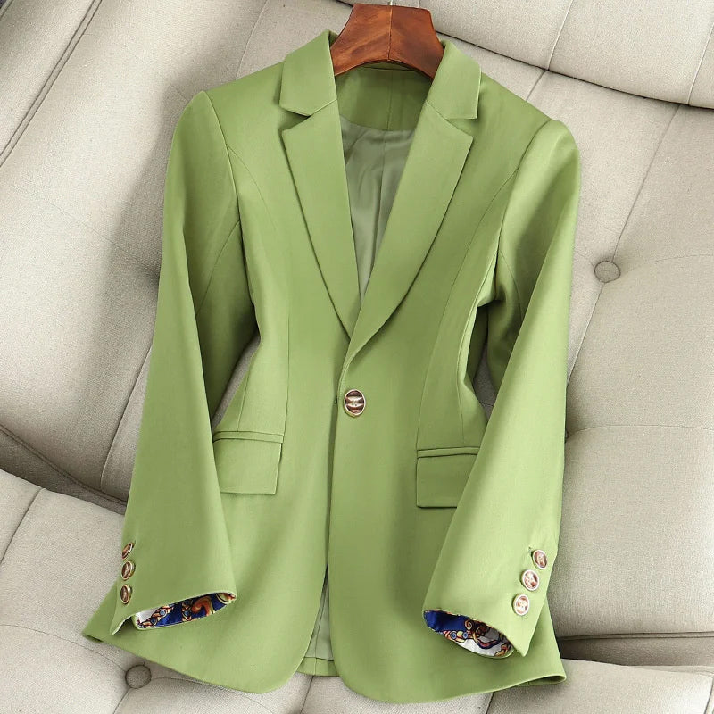 Damen Blazer mit Ein-Knopf-Verschluss und Reverskragen - Taillierte Passform