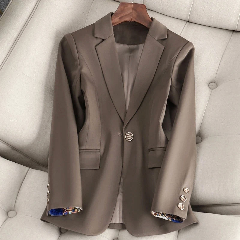 Damen Blazer mit Ein-Knopf-Verschluss und Reverskragen - Taillierte Passform