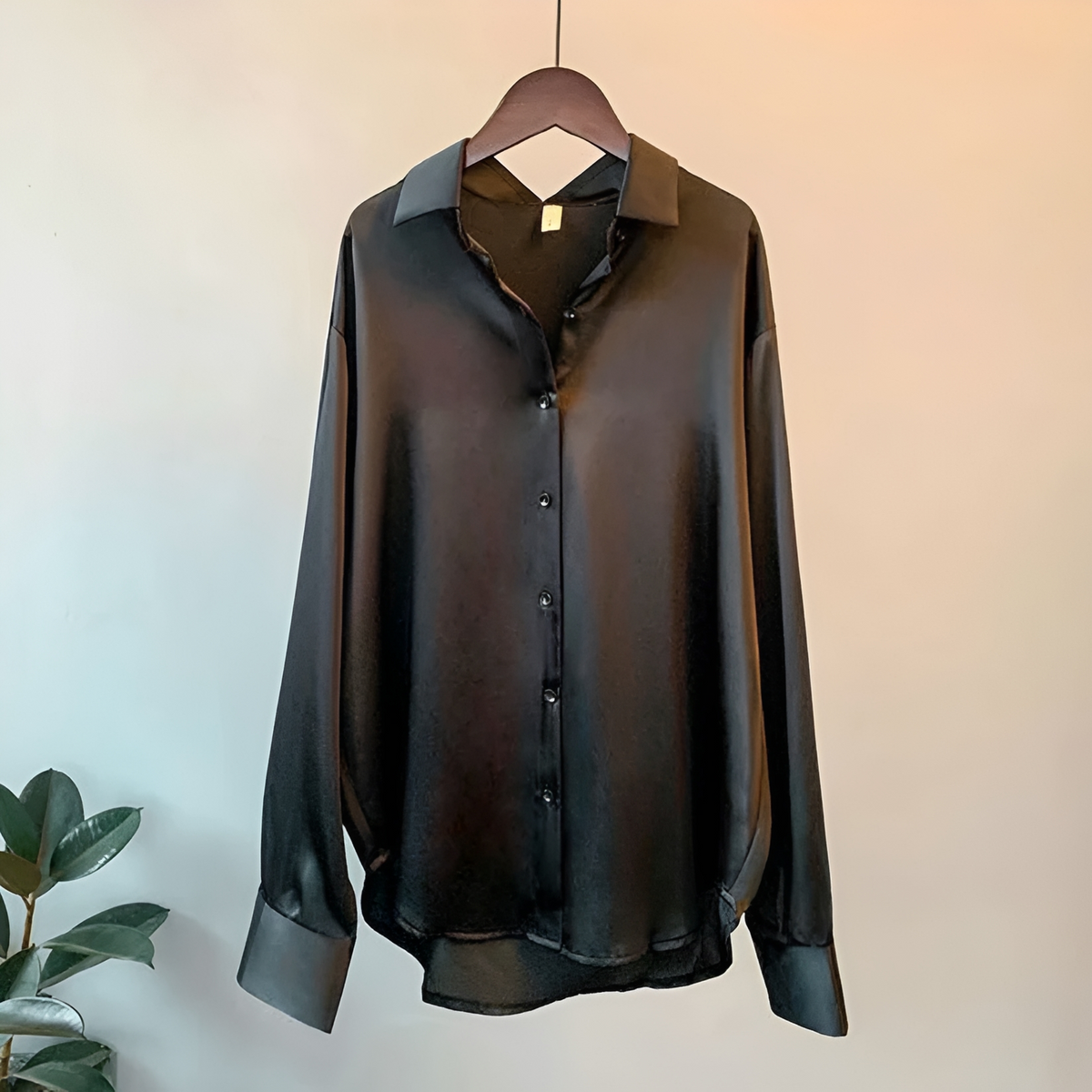Damen Bluse Elegant mit Knopfleiste, langärmlig und klassischem Kragen