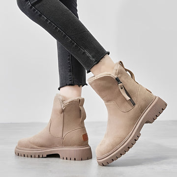 Damen Winterstiefel - Chunky Sohle, Warmfutter, Reißverschluss, Knöchelhoch