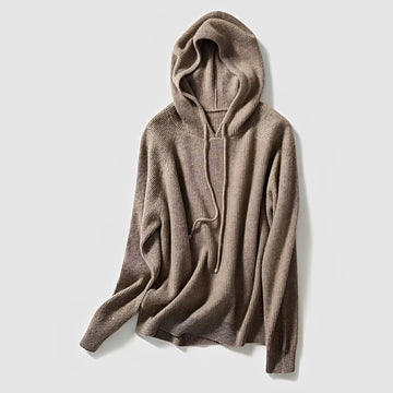 Damentunika mit Kapuze lockerer Schnitt Langarm casual Stil