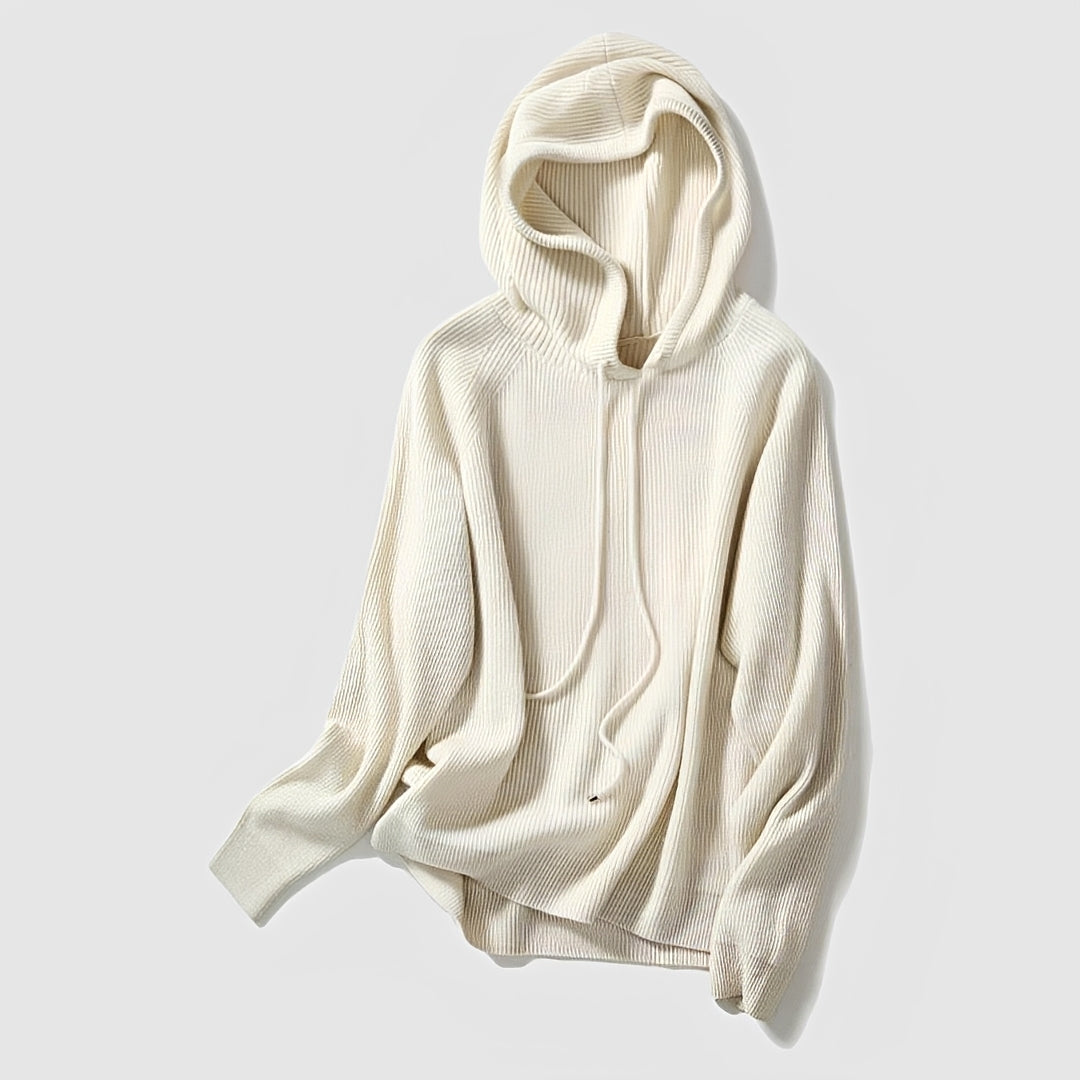 Damentunika mit Kapuze lockerer Schnitt Langarm casual Stil