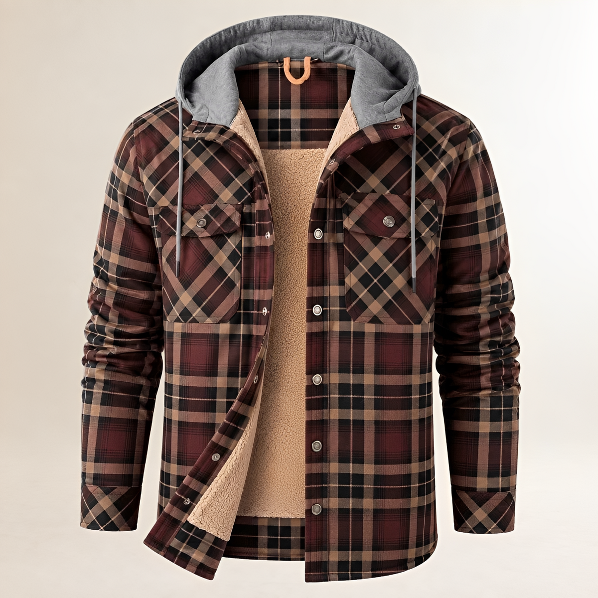 Dapper Jacke Herren Kapuze mit Kordelzug Schnappverschluss Vordereckentaschen Regular Fit