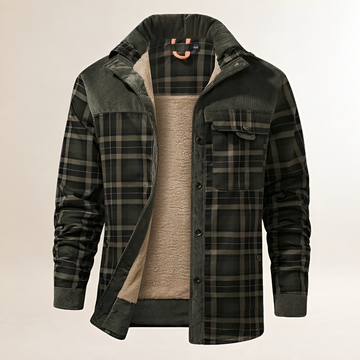 Dapper Jacket Herren Plaid-Überwurf mit Snap-Vorderverschluss, Brusttasche und Seitentaschen – Regular Fit