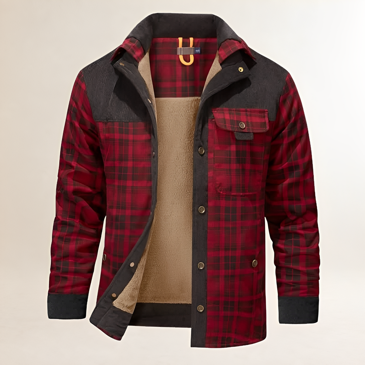 Dapper Jacket Herren Plaid-Überwurf mit Snap-Vorderverschluss, Brusttasche und Seitentaschen – Regular Fit