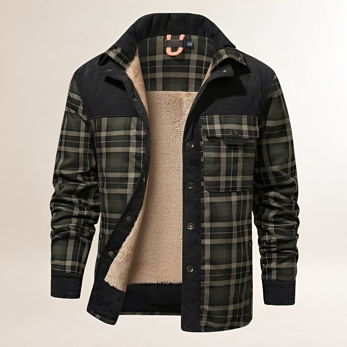Dapper Jacket Herren Plaid-Überwurf mit Snap-Vorderverschluss, Brusttasche und Seitentaschen – Regular Fit