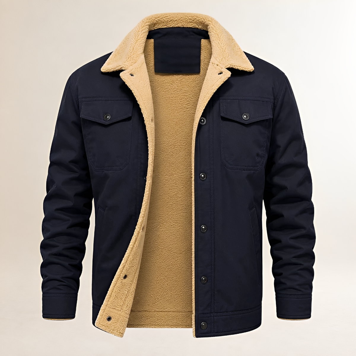 Dapper Jacket Herren Snap-Front mit gestepptem Innenfutter, Brusttaschen & Seitenpockets – Regular-Fit
