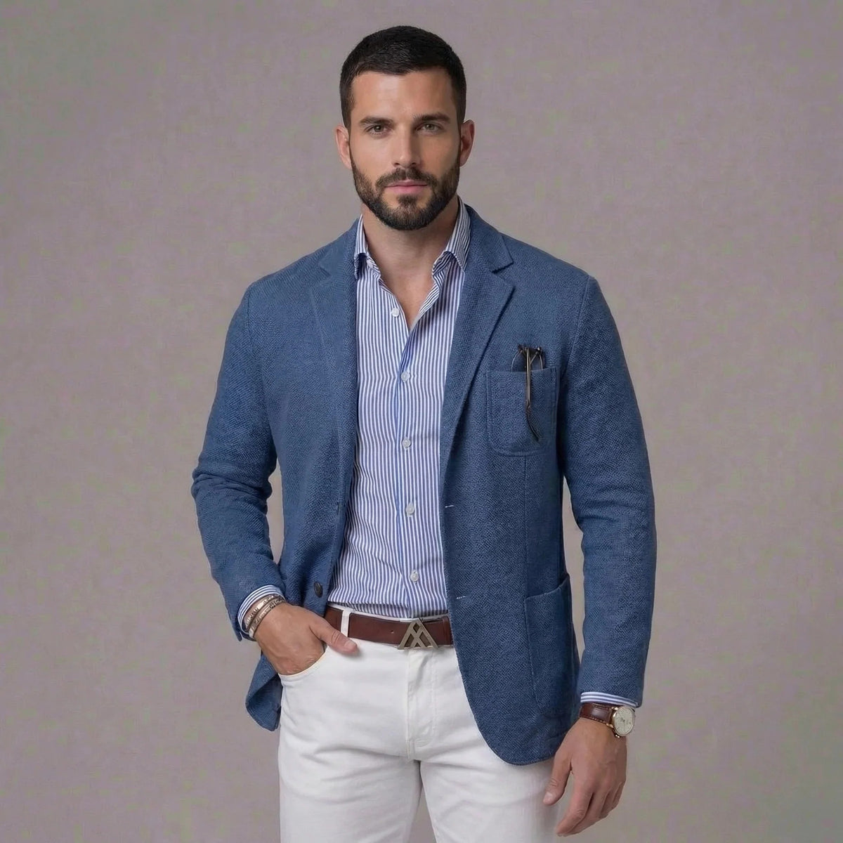 Herren Blazer mit leichter, unstrukturierter Passform und Tasche
