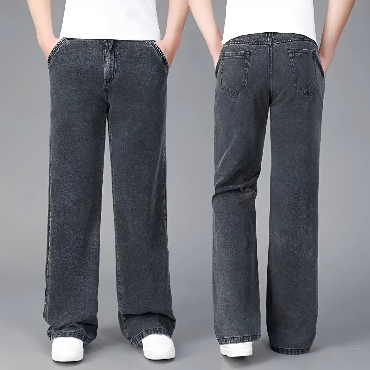Herren Bootcut-Jeans mit ausgestelltem Bein und Mehrfachtaschen - Relaxte Passform