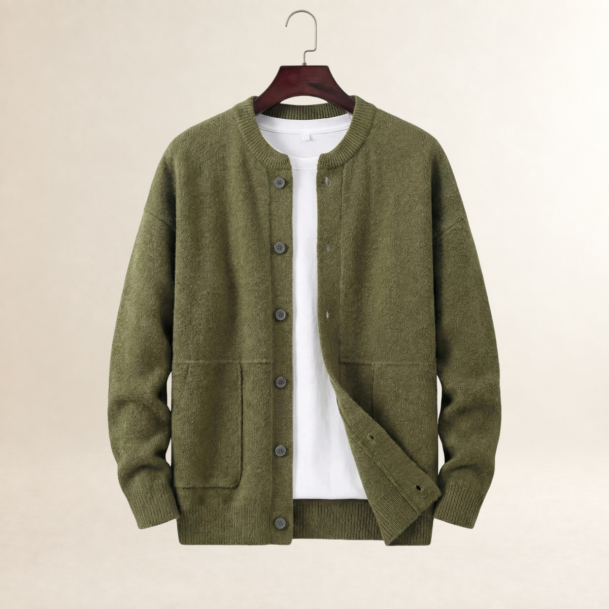 Herren Cardigan mit Knopfleiste und Taschen - Regulärer Schnitt
