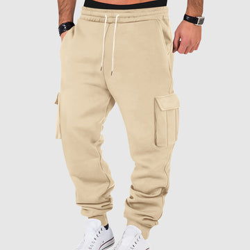 Herren Cargo-Hose mit seitlichen Taschen und Kordelzug - Relaxed Fit