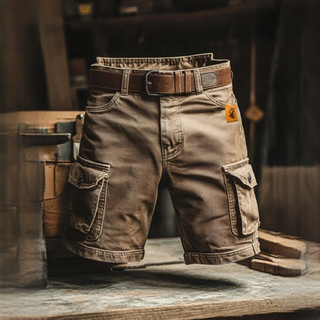 Herren Cargo-Shorts mit geradem Schnitt und Utility-Taschen