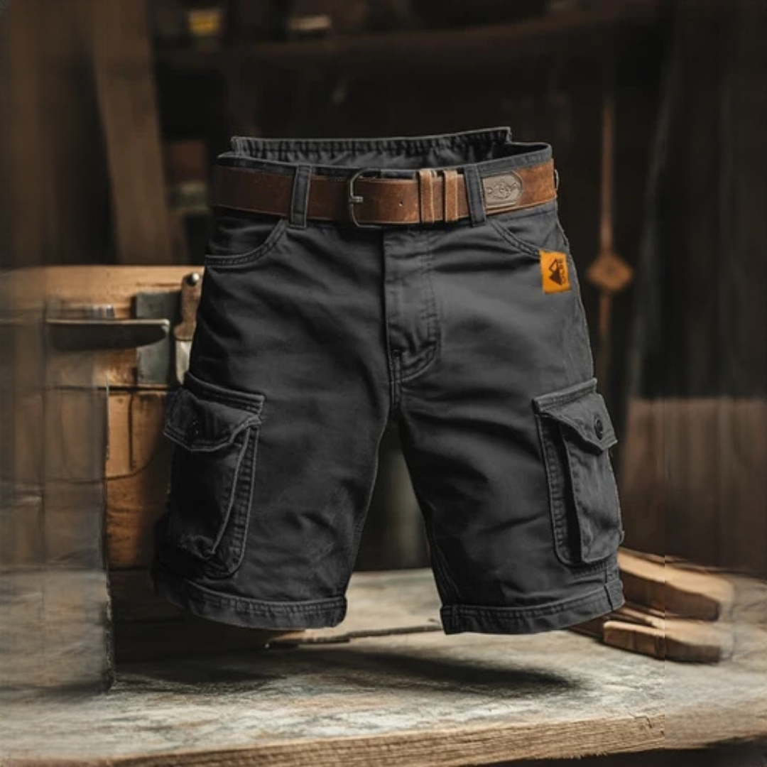 Herren Cargo-Shorts mit geradem Schnitt und Utility-Taschen