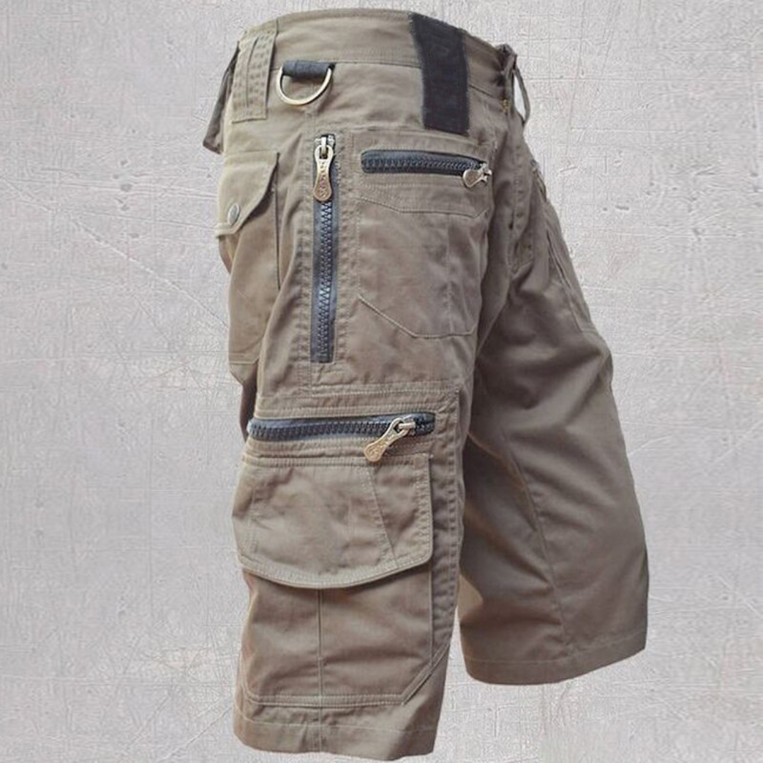Herren Cargo-Shorts mit Mehrfachtaschen und Reißverschluss - Strukturierter Schnitt