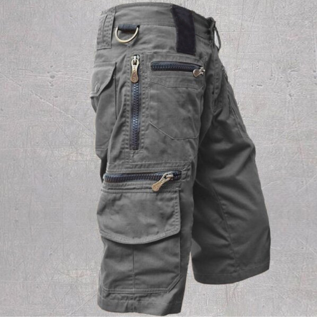 Herren Cargo-Shorts mit Mehrfachtaschen und Reißverschluss - Strukturierter Schnitt