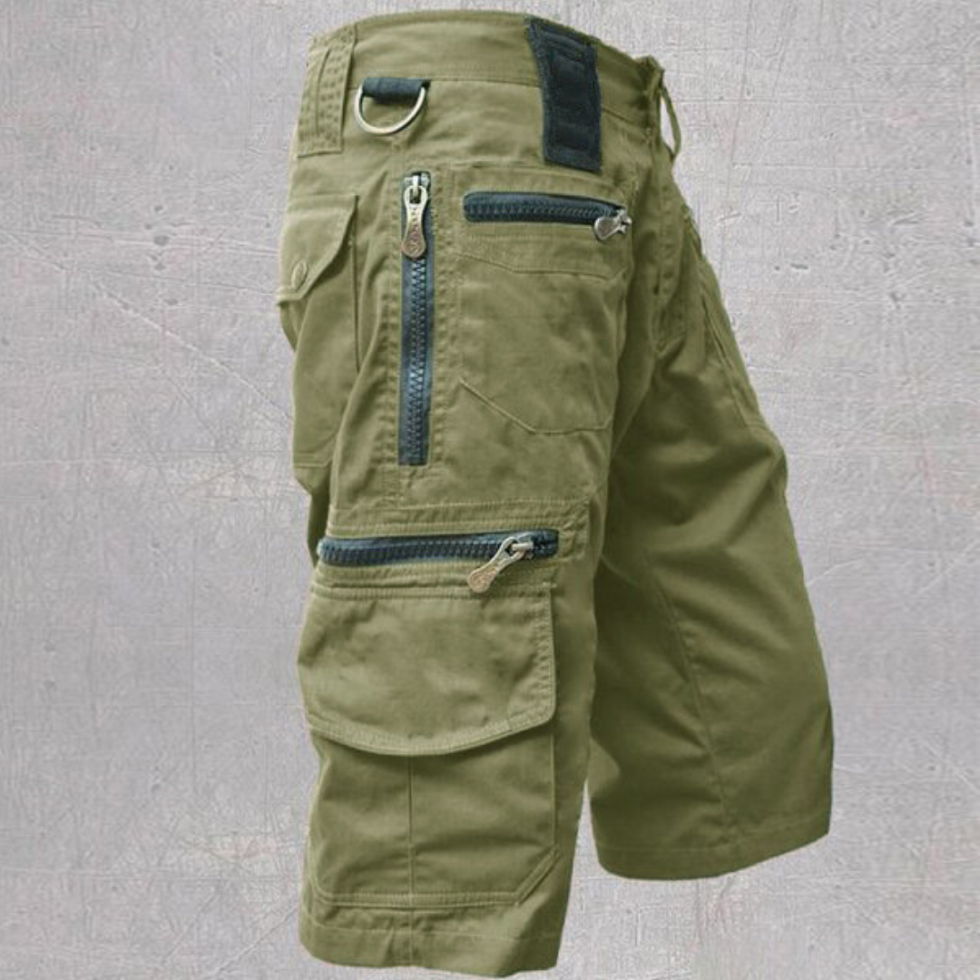 Herren Cargo-Shorts mit Mehrfachtaschen und Reißverschluss - Strukturierter Schnitt