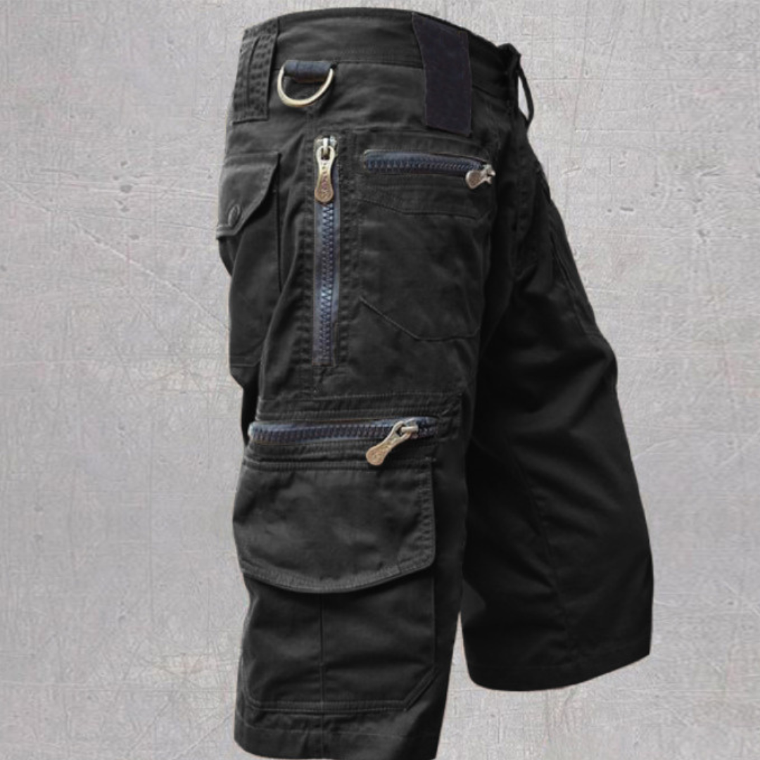 Herren Cargo-Shorts mit Mehrfachtaschen und Reißverschluss - Strukturierter Schnitt