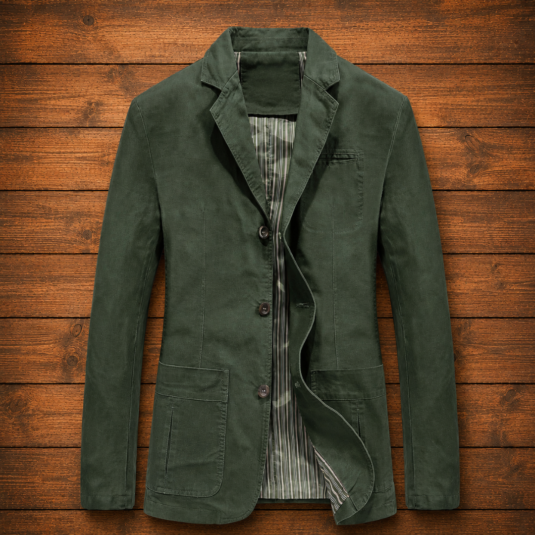 Herren Freizeitblazer - Einreihig mit Knopfverschluss, Zwei Taschen, Regulärer Schnitt