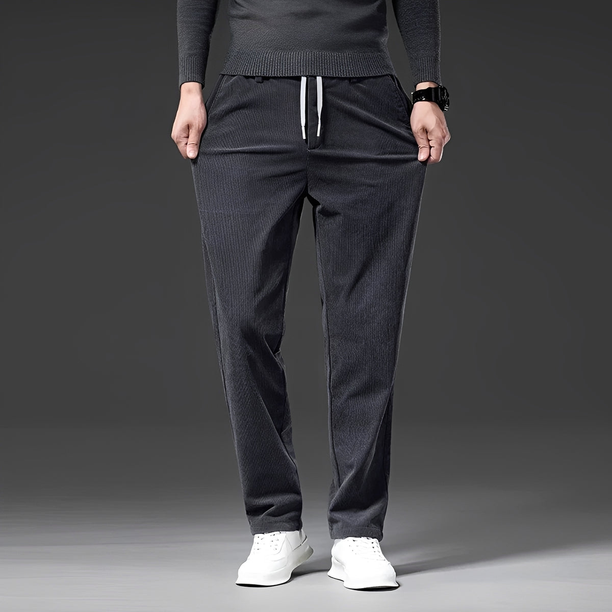 Herren Freizeithose mit verstellbarem Bund - Gerade Bein, Relaxed Fit
