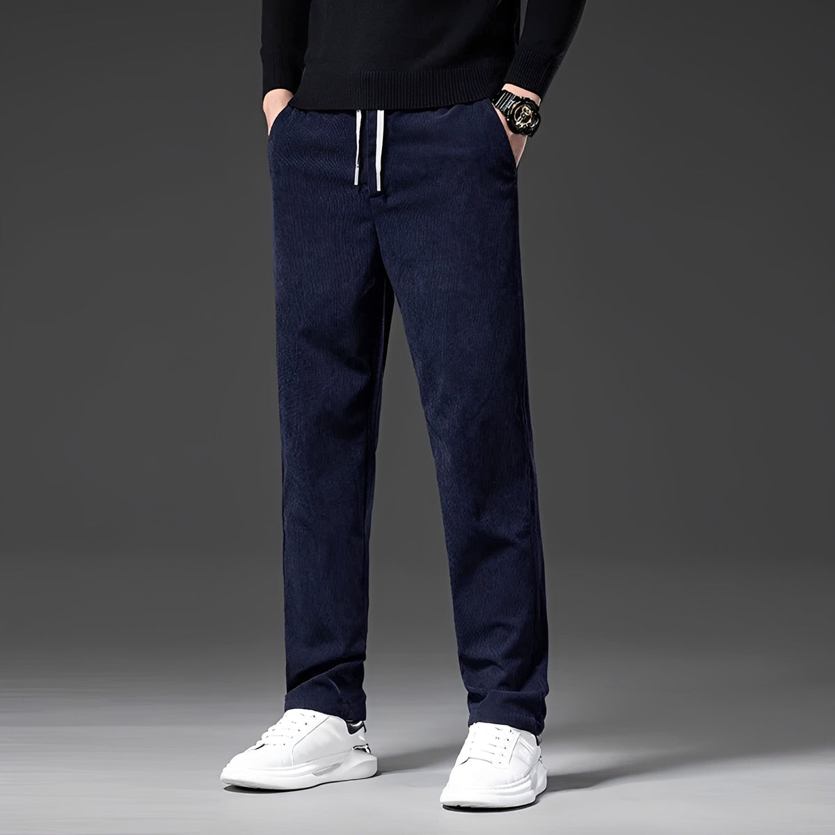 Herren Freizeithose mit verstellbarem Bund - Gerade Bein, Relaxed Fit