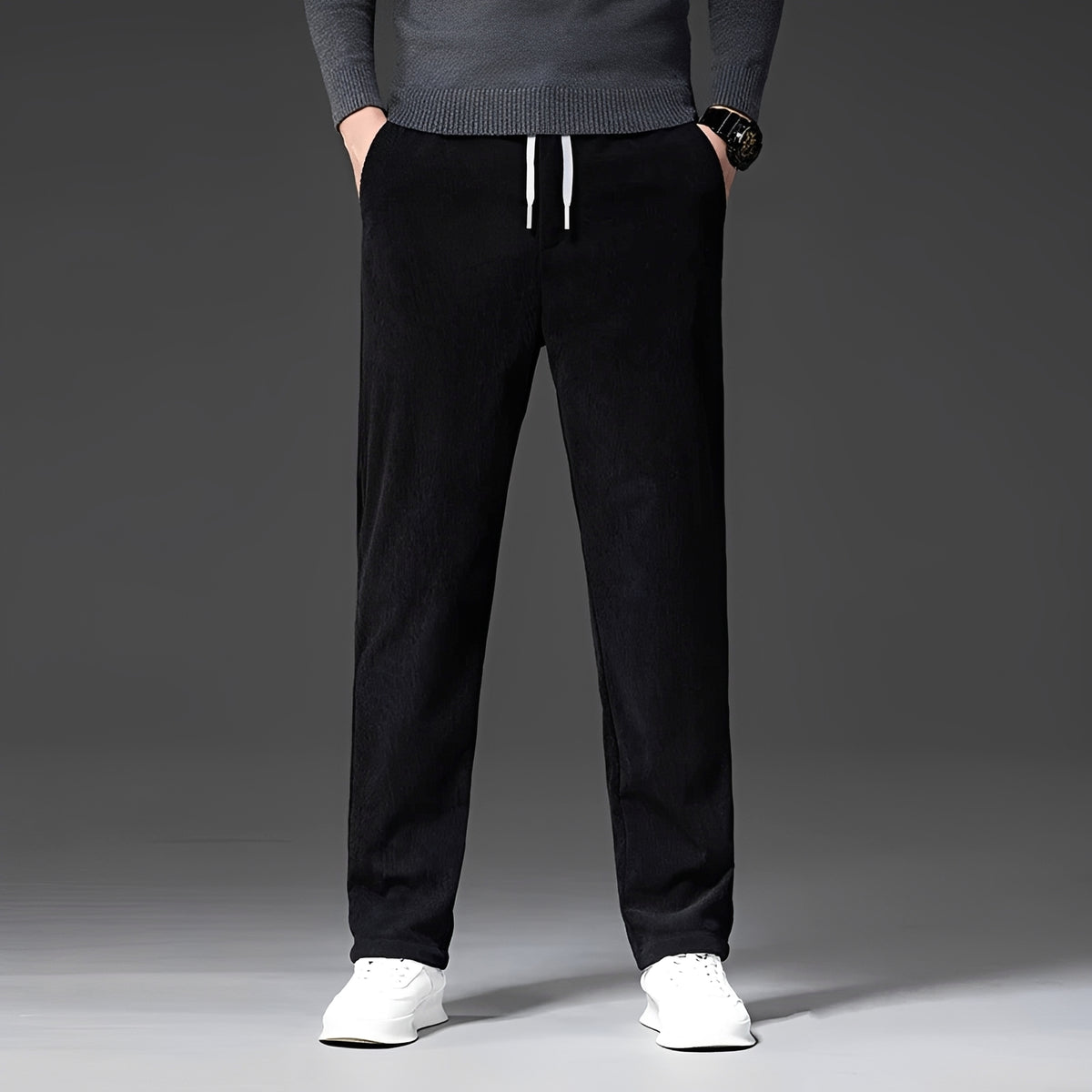 Herren Freizeithose mit verstellbarem Bund - Gerade Bein, Relaxed Fit