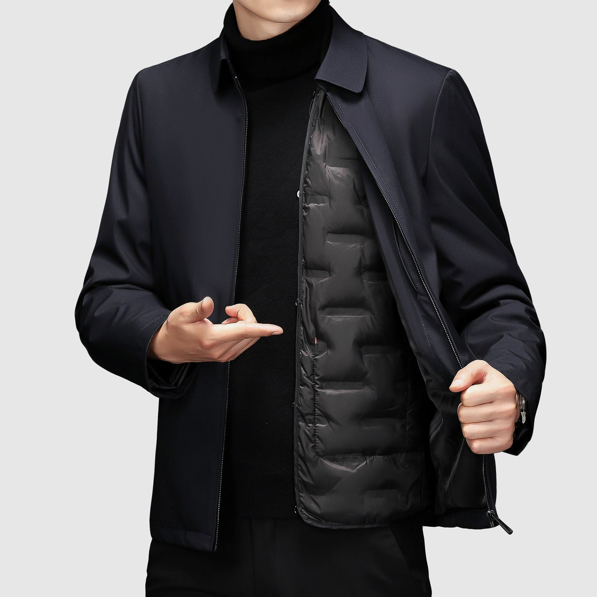 Herren Freizeitjacke mit Reißverschluss und Polokragen - Reguläre Passform
