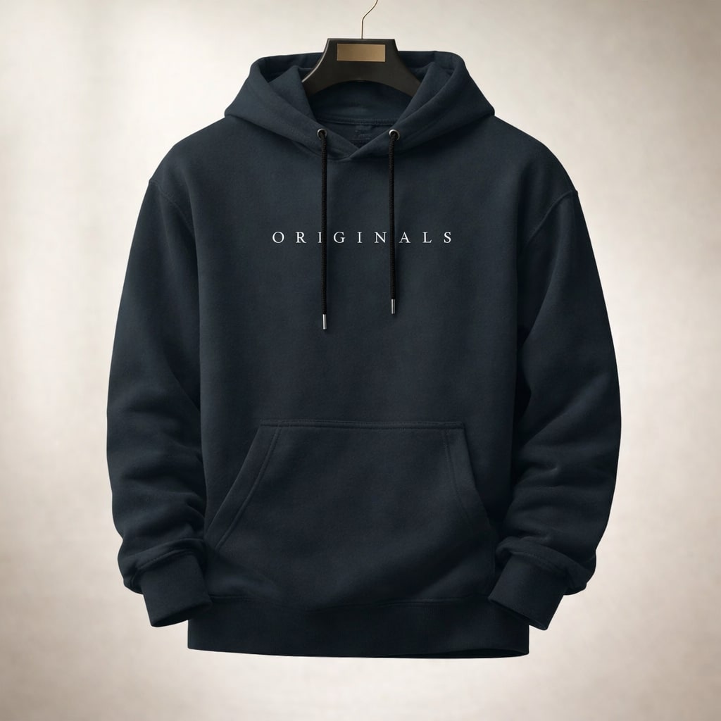 Herren Hoodie mit Kapuze, Kängurutasche, gerader Schnitt