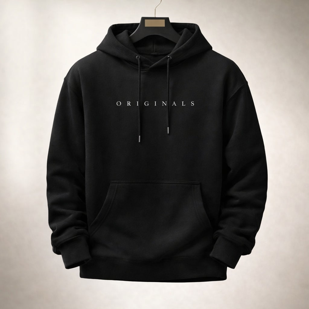 Herren Hoodie mit Kapuze, Kängurutasche, gerader Schnitt