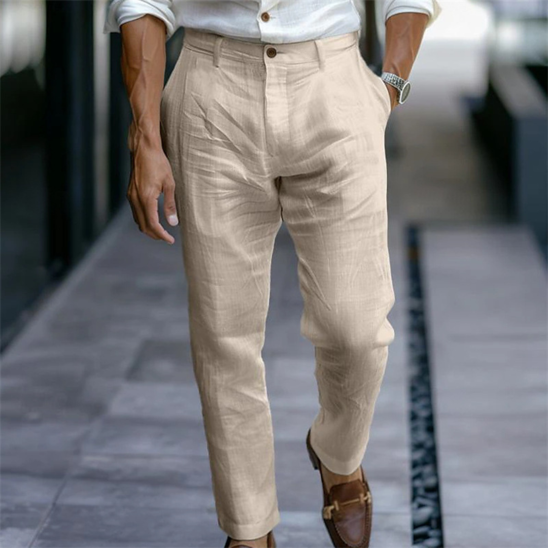 Herren Hose - Tailored Pleated Front, Slim Tailored Passform mit Bundverschluss