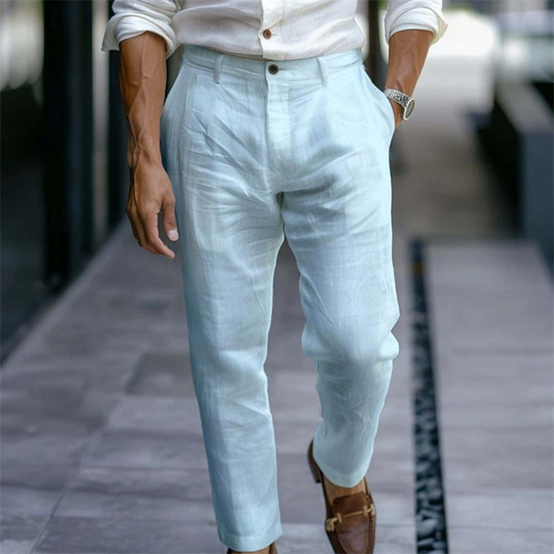Herren Hose - Tailored Pleated Front, Slim Tailored Passform mit Bundverschluss