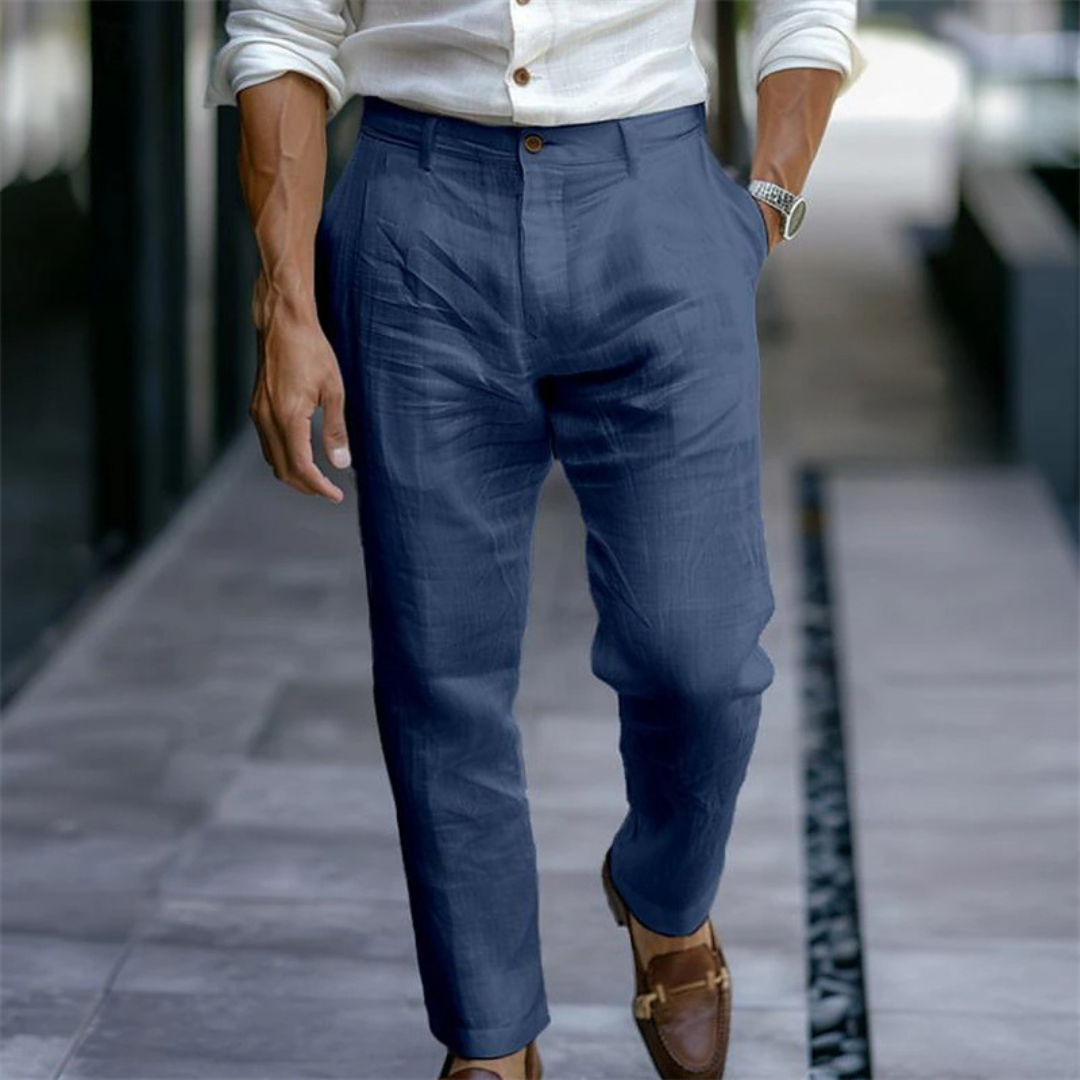 Herren Hose - Tailored Pleated Front, Slim Tailored Passform mit Bundverschluss