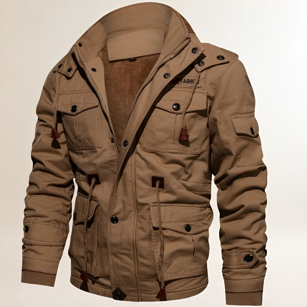 Herren Jacke Kapuzenjacke mit Mehreren Taschen - Verstellbarer Sitz, Casual