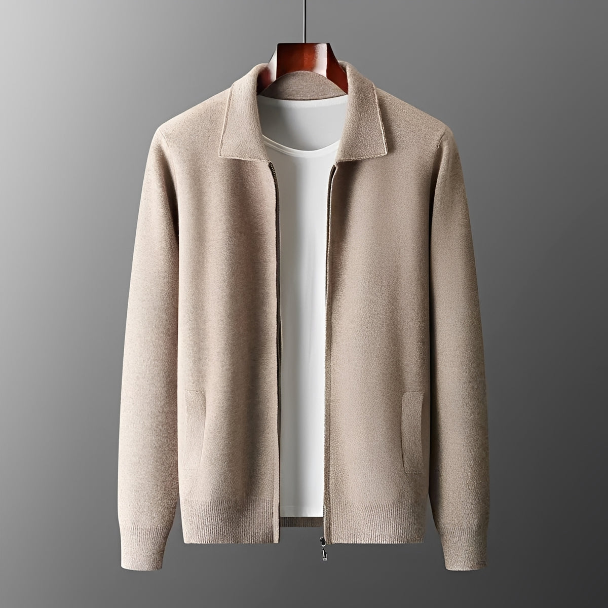 Herren Jacke mit Reißverschluss und Kragen - Casual Fit, Langarm