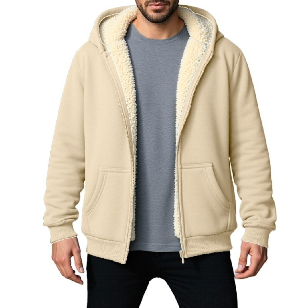 Herren Jacke mit Voll-Reißverschluss, Kapuze mit Kordelzug & Bauchtaschen