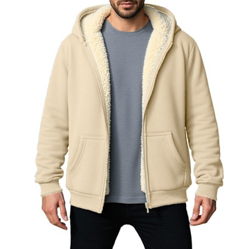 Herren Jacke mit Voll-Reißverschluss, Kapuze mit Kordelzug & Bauchtaschen