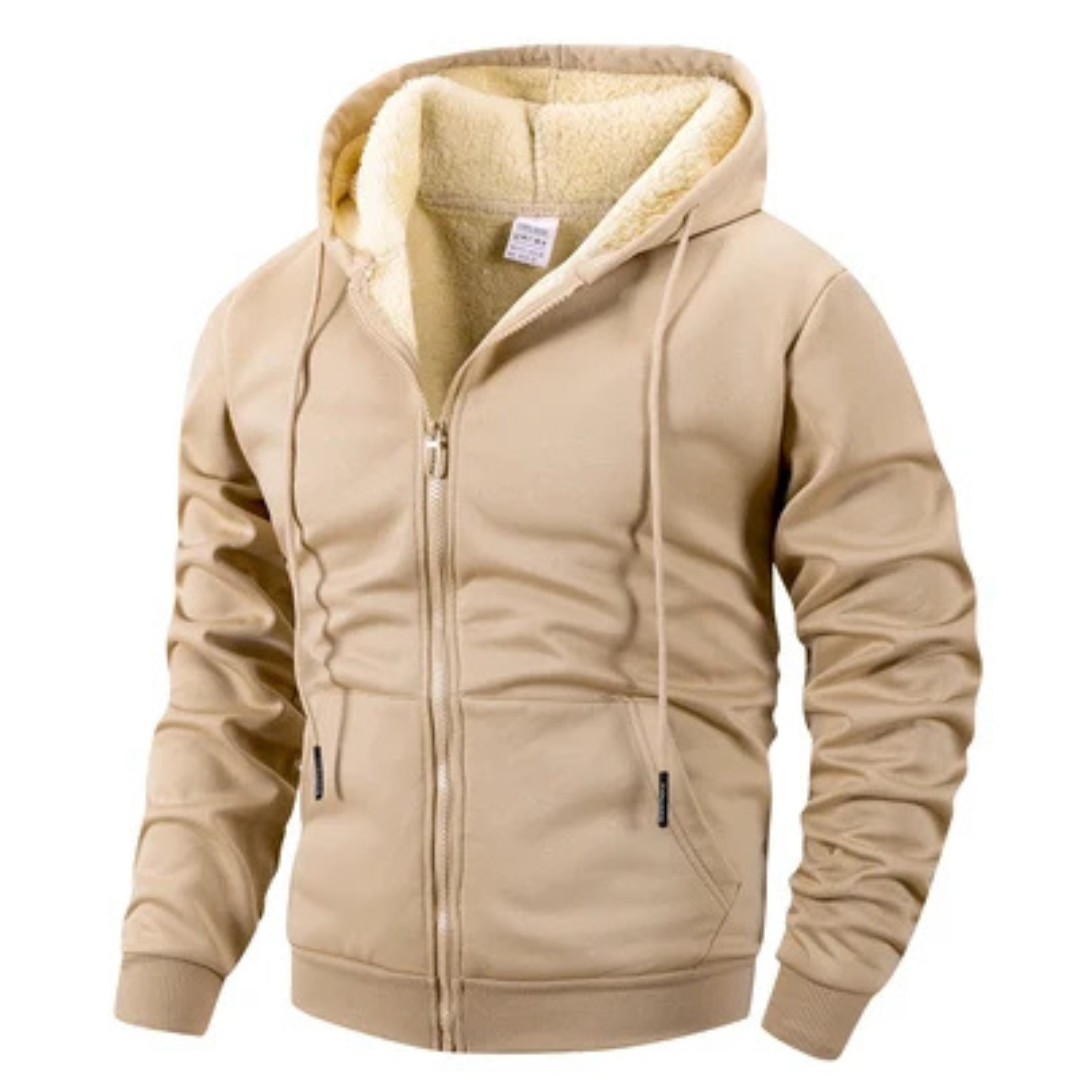 Herren Jacke mit Voll-Reißverschluss, Kapuze mit Kordelzug & Bauchtaschen