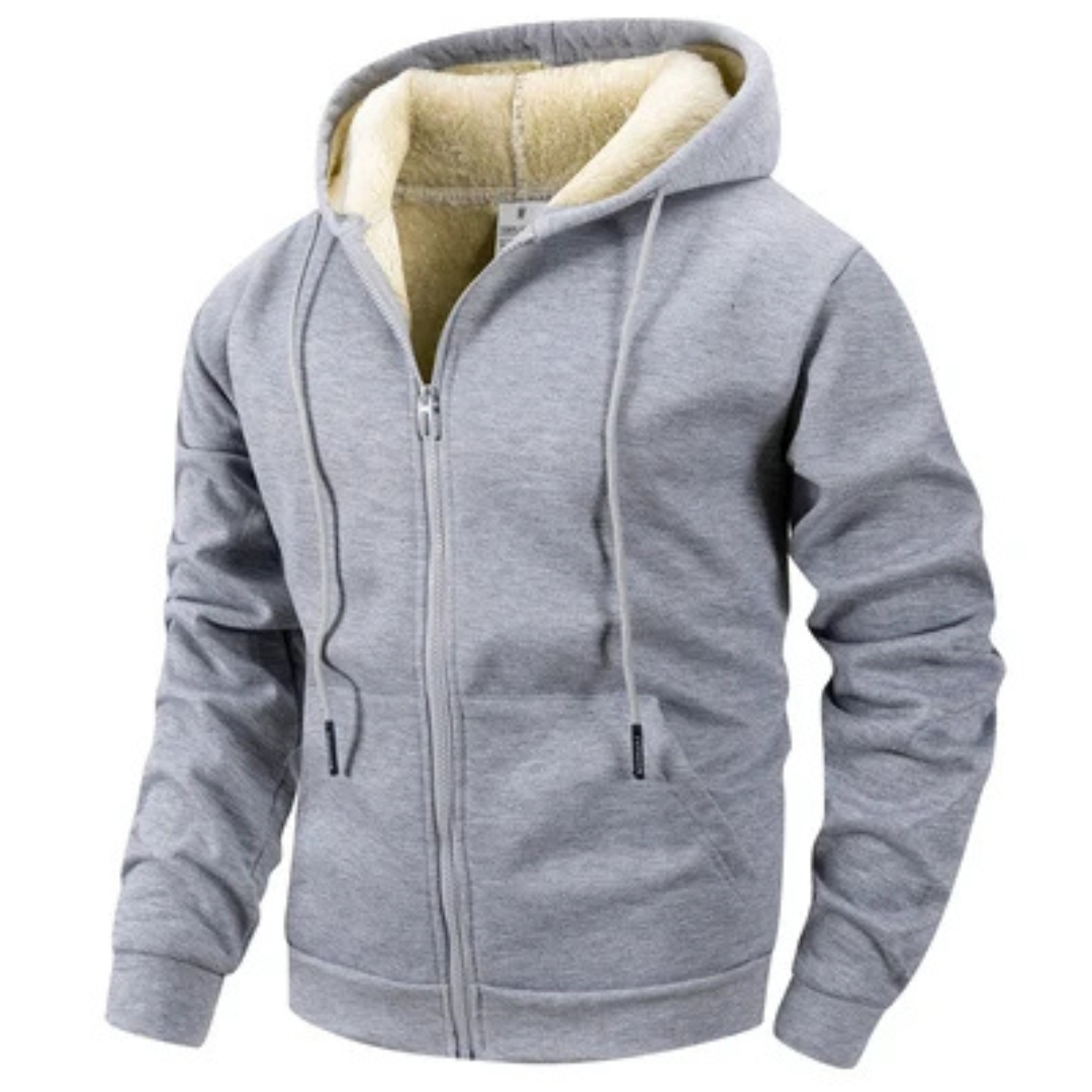 Herren Jacke mit Voll-Reißverschluss, Kapuze mit Kordelzug & Bauchtaschen