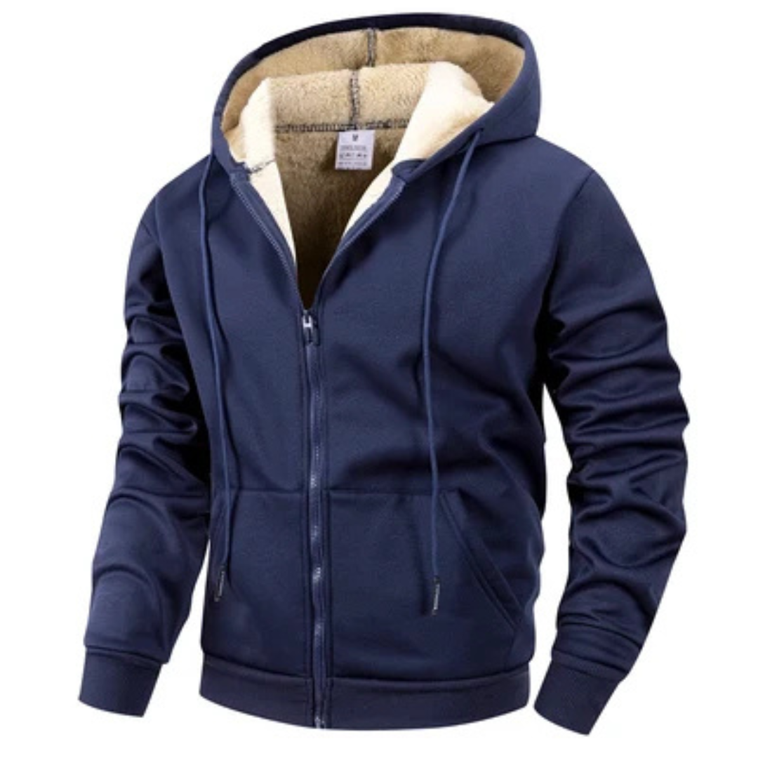 Herren Jacke mit Voll-Reißverschluss, Kapuze mit Kordelzug & Bauchtaschen