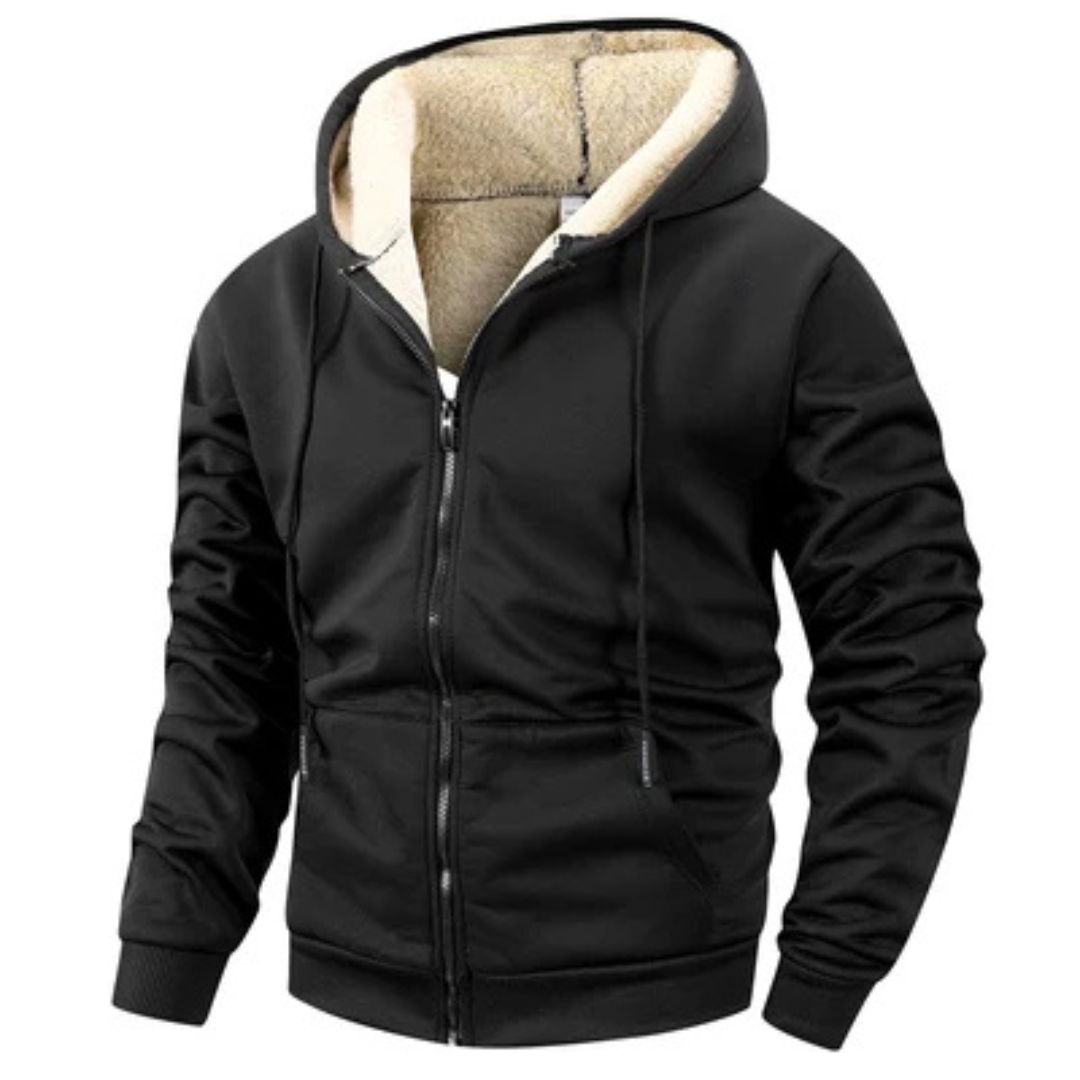 Herren Jacke mit Voll-Reißverschluss, Kapuze mit Kordelzug & Bauchtaschen