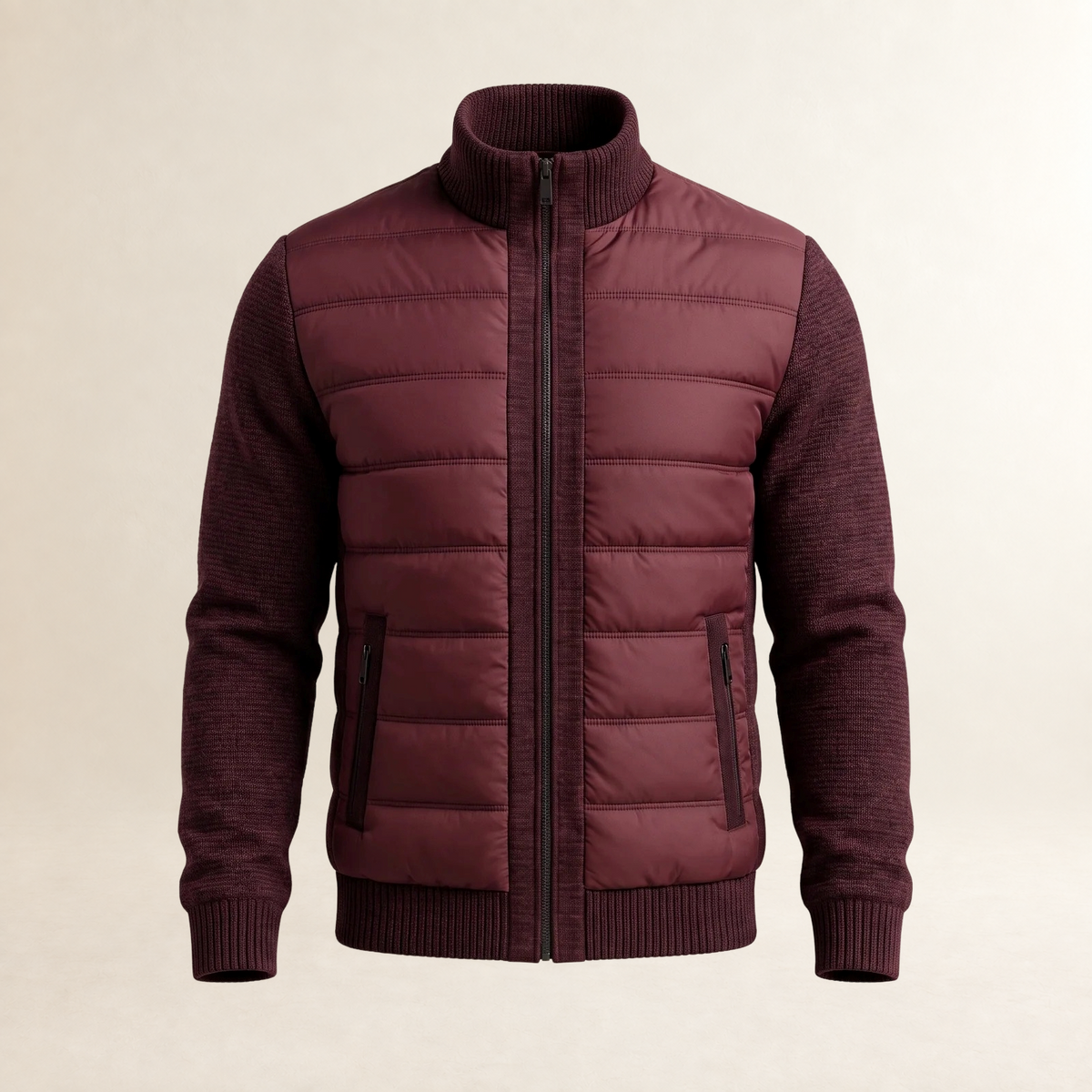 Herren Jacke Steppjacke mit kontrastfarbenen Ärmeln und tailliertem Schnitt