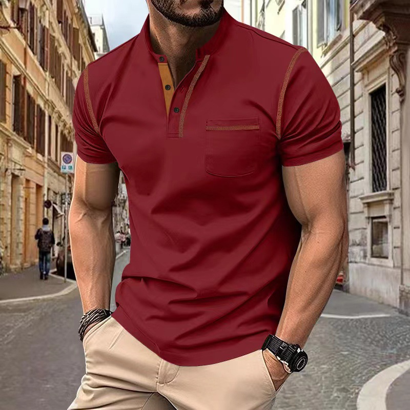 Herren Polo Shirt mit Knopfleiste und Brusttasche - Kurzarm, Modern Fit