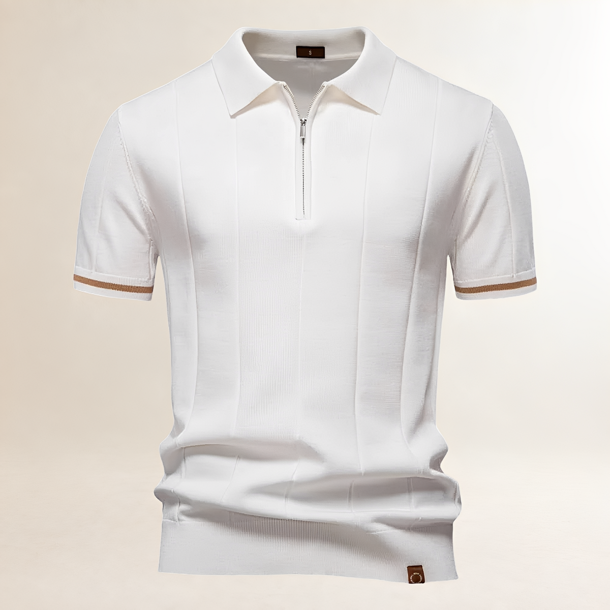 Herren Polo-Shirt mit Reißverschluss-Halb-Frontlichteinsatz – taillierte Passform, Polokragen